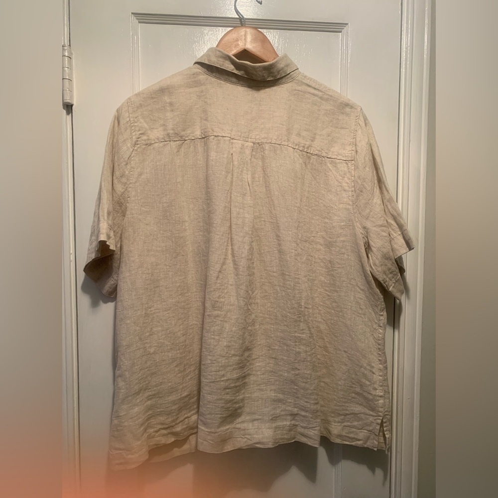 Coldwater Creek 100% Linen Camp Button Up Plus Shirt 1X - Picture 4 of 14